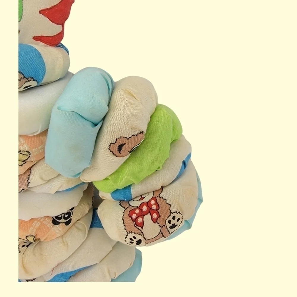 Yoyo Clown Rag Doll Fabric vintage cloth Handmade Toy 15” Rustic Folk Art T55